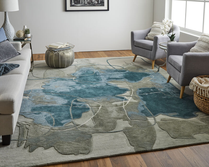Anya 8885F Blue/Gray/Ivory 3'6" x 5'6" Rug