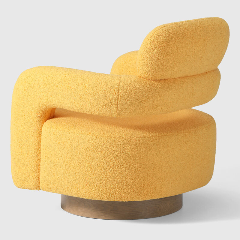 WestinTrends Mid-Century Modern Sherpa Swivel Barrel Accent Chair