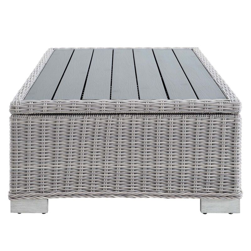 Conway 45" Outdoor Patio Wicker Rattan Coffee Table-Benzara