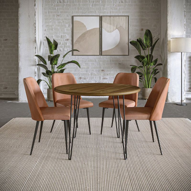 Jofran Maddox Mid-Century Modern Faux Leather Upholstered Dining Chair (Set of 2)