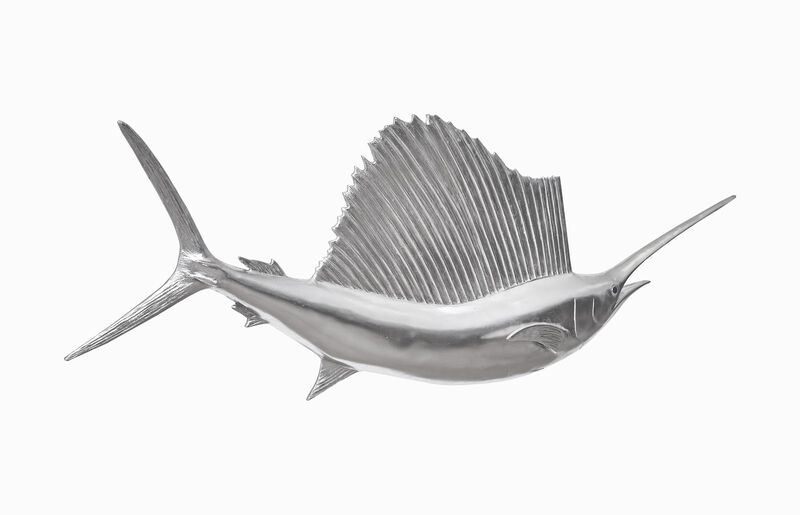 Sail Fish Wall Sculpture Silver Leaf