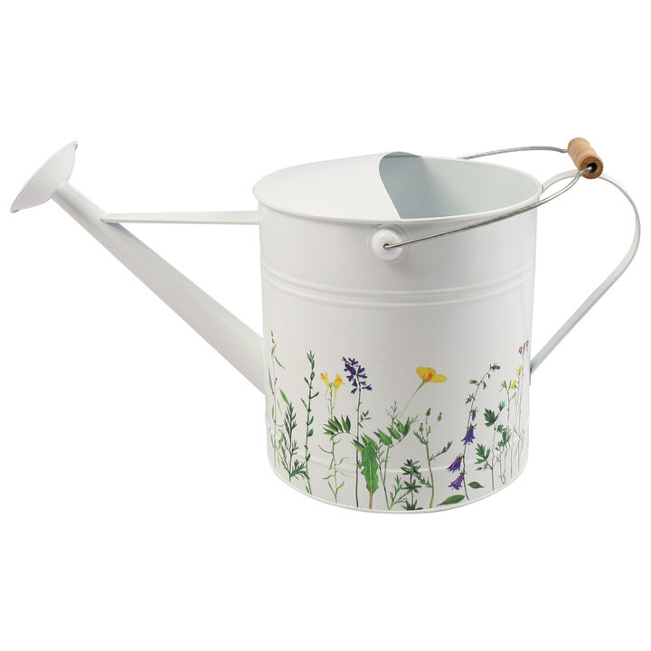 Metal Water Can with Yellow Flowers