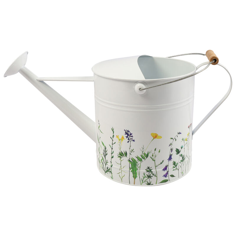 Metal Water Can with Yellow Flowers