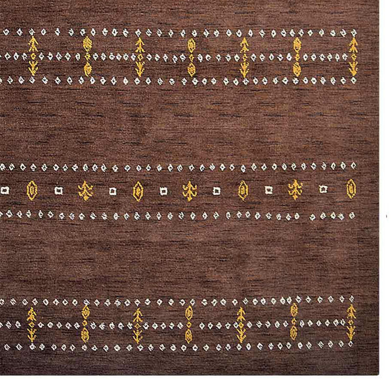 Rugsotic Carpets Hand Knotted Loom Wool 6'x9' Area Rug Contemporary Brown L00588