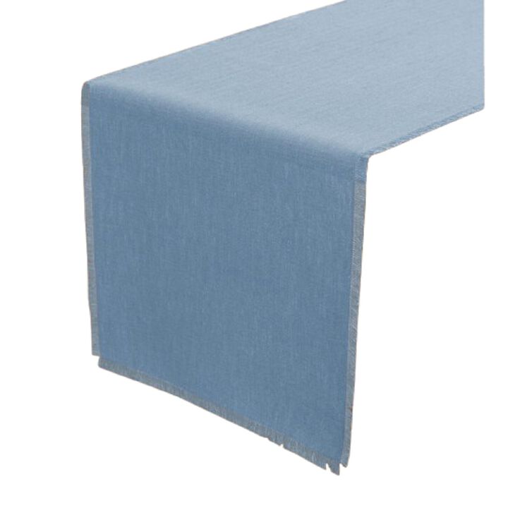 Solino Home 100% Pure Linen Table Runner 18 x 90 Inch | Fringe