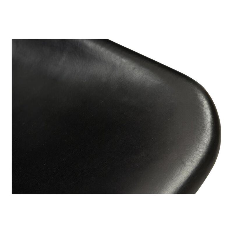 Modern Black Leather Dining Chairs - Set of Two, Belen Kox