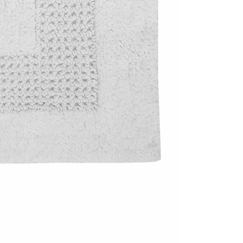 Perthshire Platinum Collection Cotton Bath Rug Racetrack Design Skid Resistant Comfortable Absorbent 20" X 30" Ivory