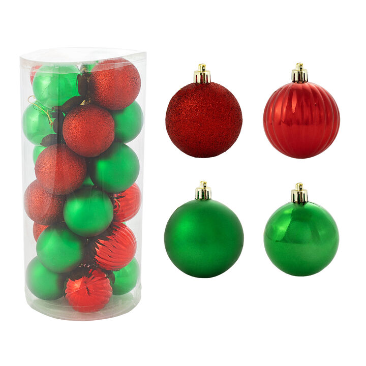 Sunnydaze 24-Count Merry Medley Shatterproof Christmas Ornaments