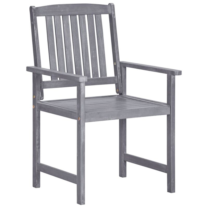 vidaXL Director's Chairs 4 pcs Solid Acacia Wood Gray