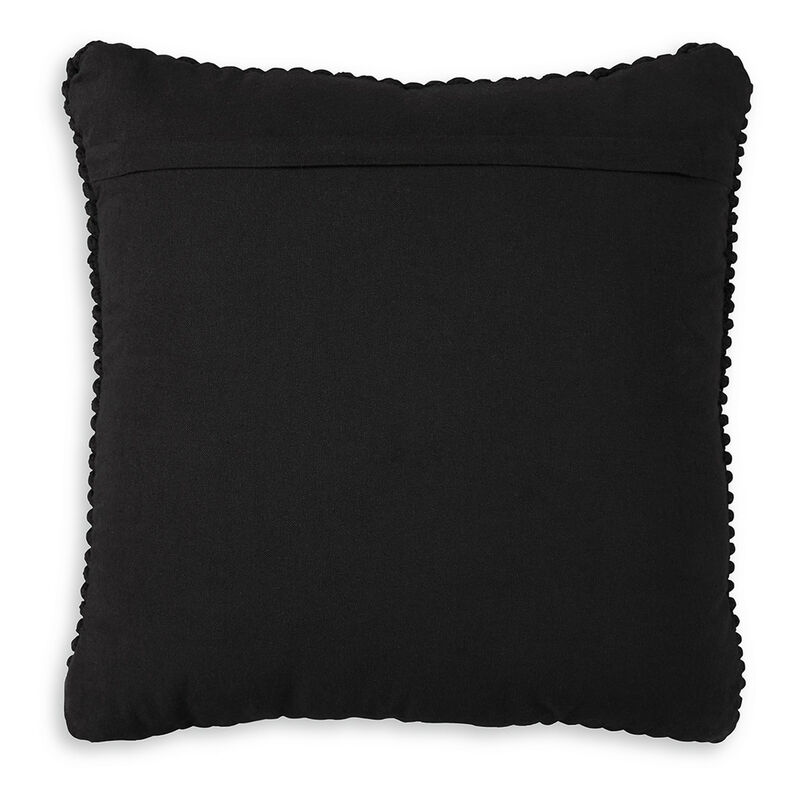 Rene Square Accent Throw Pillow, 20 Inch, Black Handwoven Design - Benzara