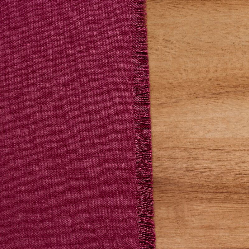Solino Home 100% Pure Linen Table Runner 14 x 120 Inch | Fringe