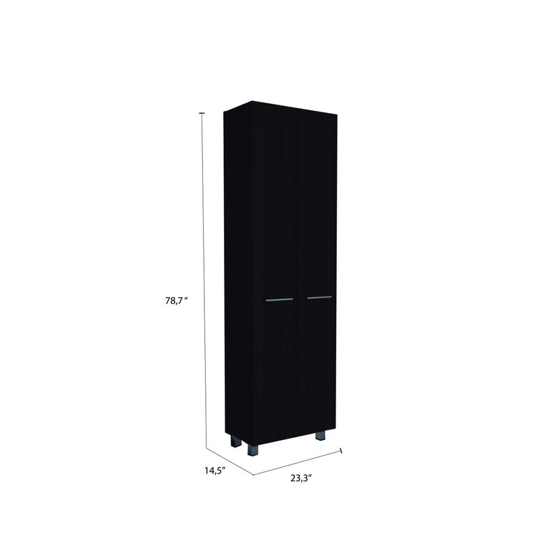 Nalani Rectangle Pantry Cabinet Black Wengue