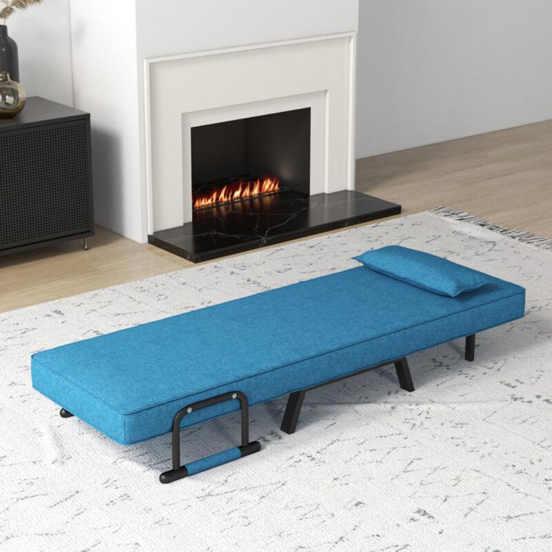 Hivvago Folding 6 Position Convertible Sleeper Bed Armchair Lounge Couch with Pillow