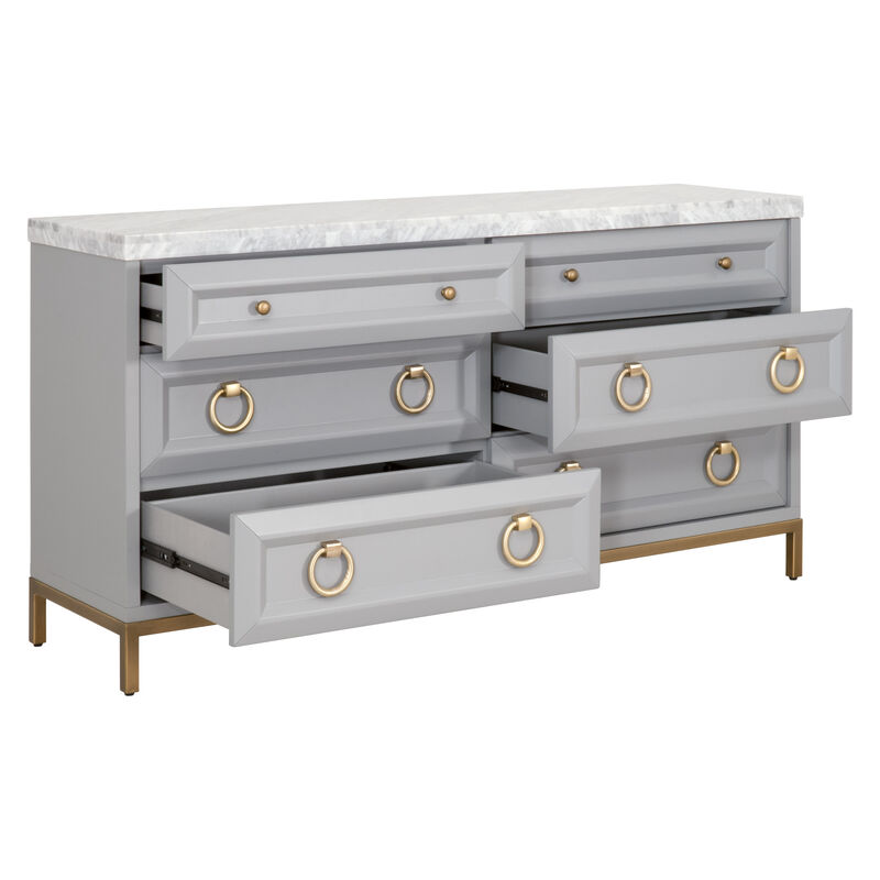 Dove Gray 6-Drawer Double Dresser