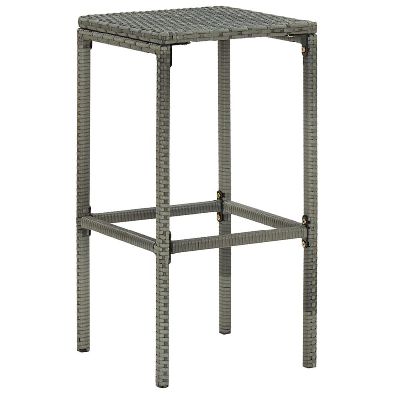vidaXL 3 Piece Garden Bar Set with Cushions Poly Rattan Gray