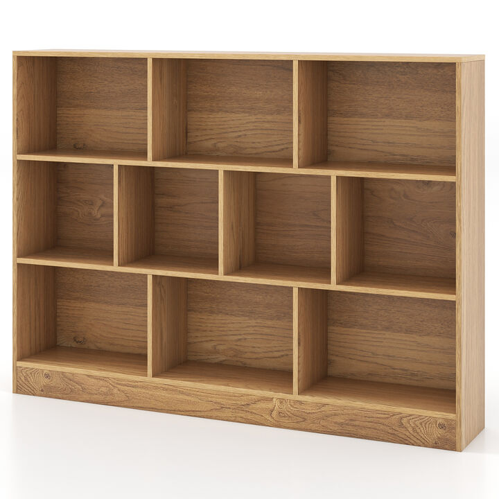 Wooden Toy Storage Organizer with 10 Cubes for Classroom, Daycare, Nursery, or Kindergarten Organization