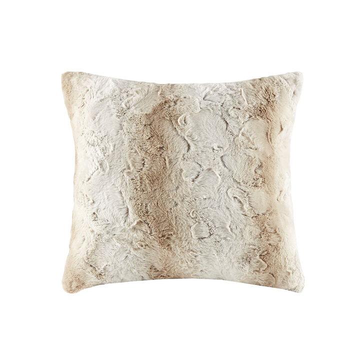 Gracie Mills Shawn Faux Brushed long Fur Square Pillow