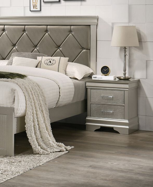 Streamdale Champagne Diamond-Tuft Nightstand