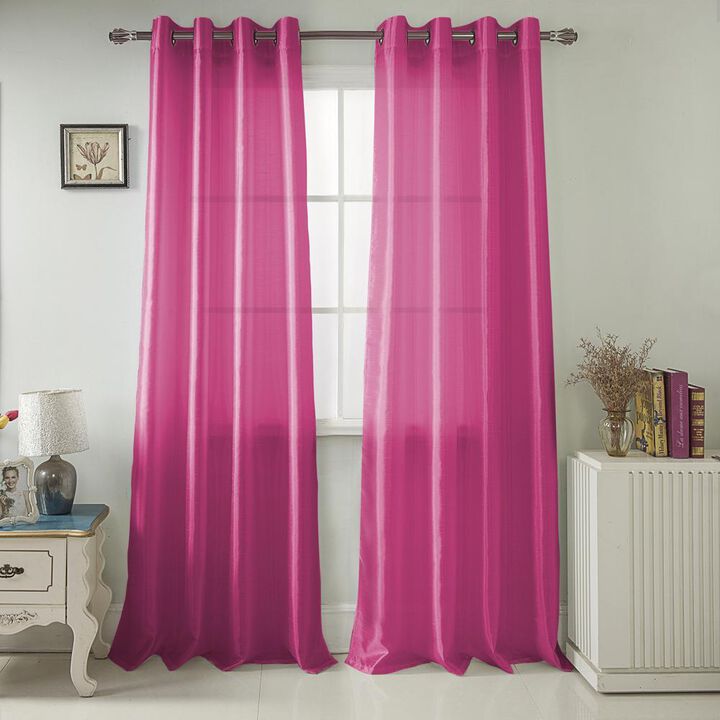 RT Designers Collection Nancy Faux Silk Grommet Curtain Panel
