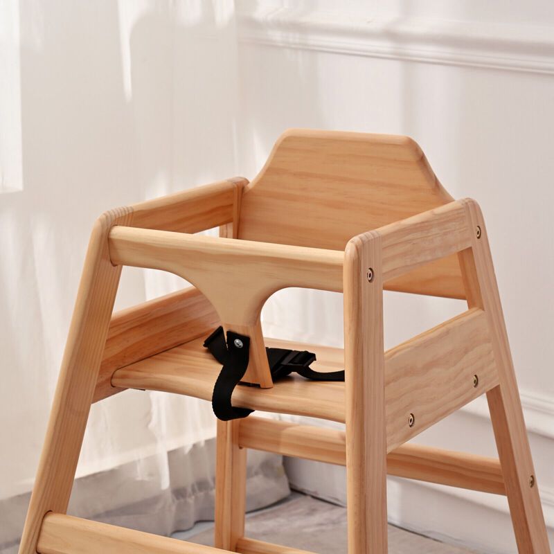 Sturdy Pine Wood Baby Chair with Adjustable Safety Straps
