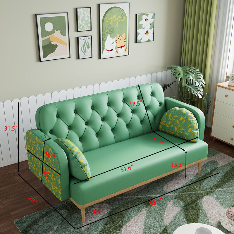 Merax Modern Upholstered Two-Seater PU Sofa