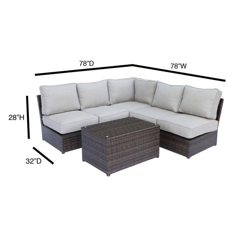 Living Source International Rattan Wicker Fully Assembled 4 - Person Seating Group with Cushions