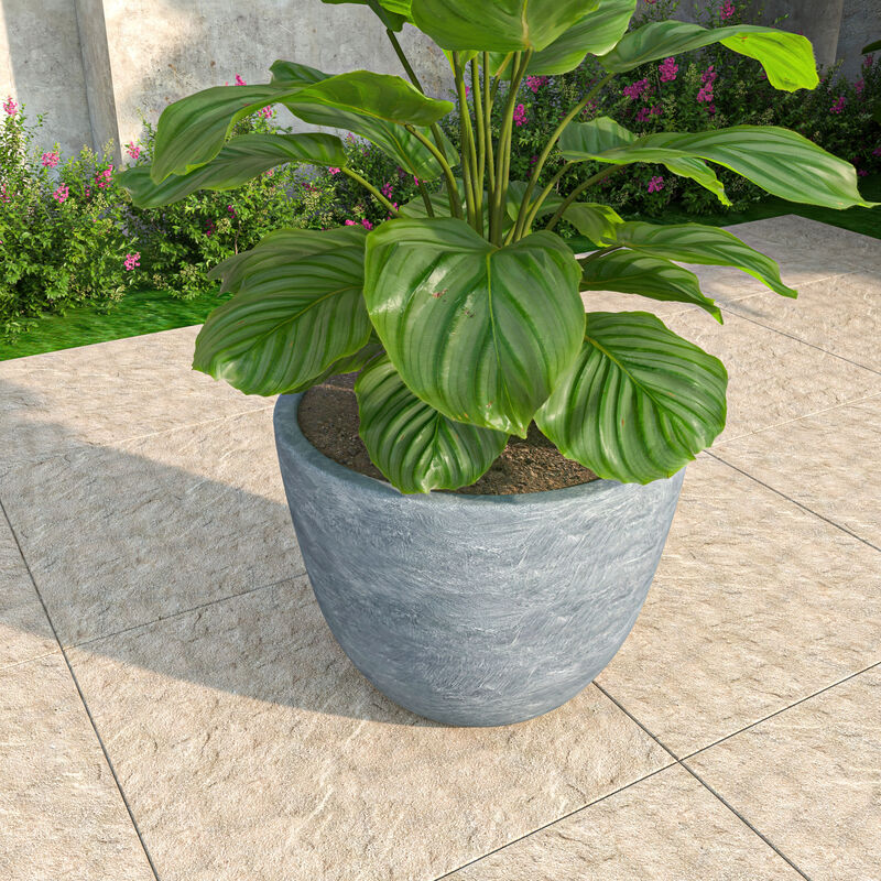 LeisureMod Dahlia Series Fiberstone ans MgO Clay 14" Planter