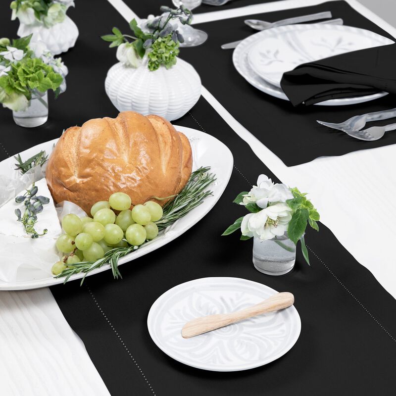 Solino Home 100% Pure Linen Table Runner | Classic Hemstitch for Thanksgiving, Christmas