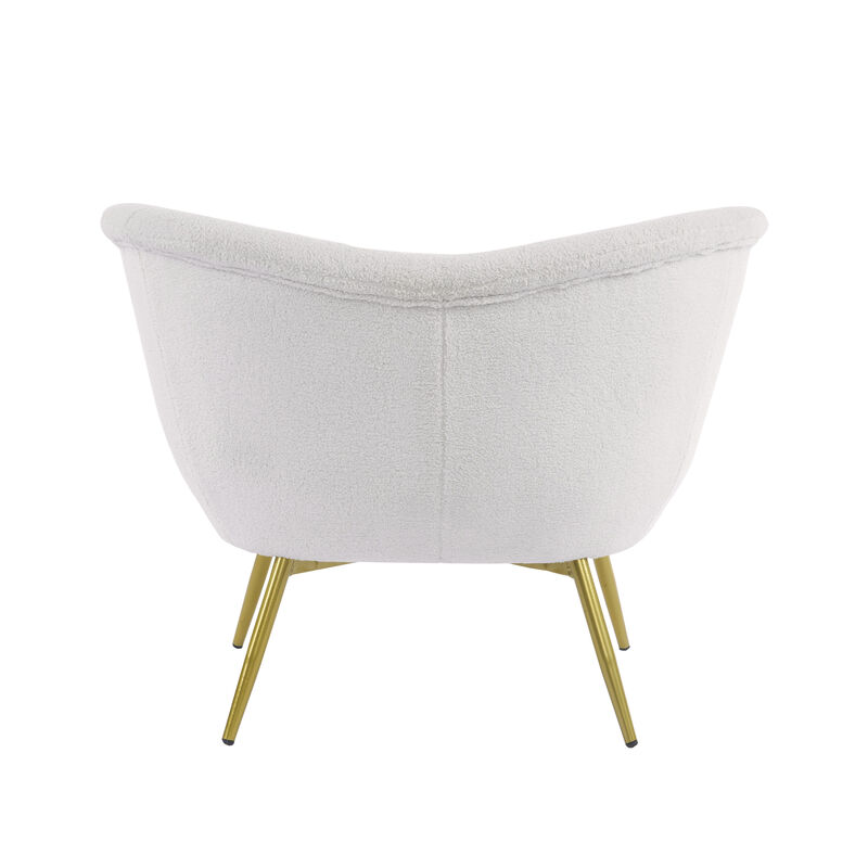 Merax Modern Teddy Accent Chair with Metal Legs