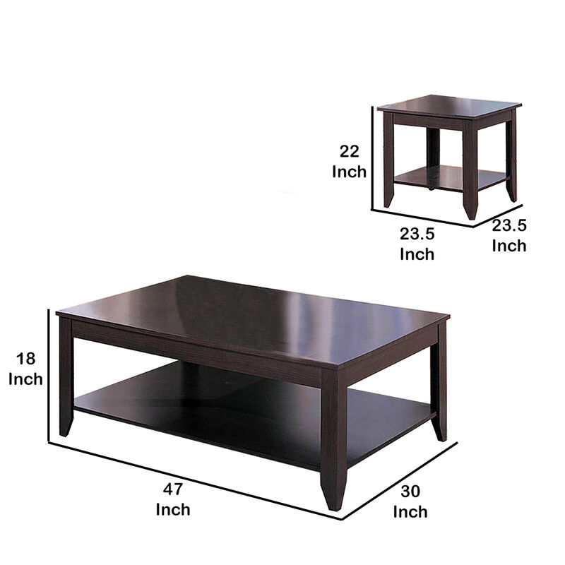 Amazingly Designed 3 Piece occasional table set, Brown - Benzara
