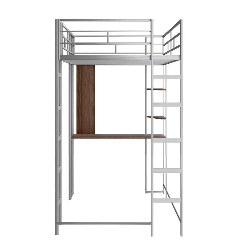 Merax Loft Bed Frame with 2 Built-in Ladders