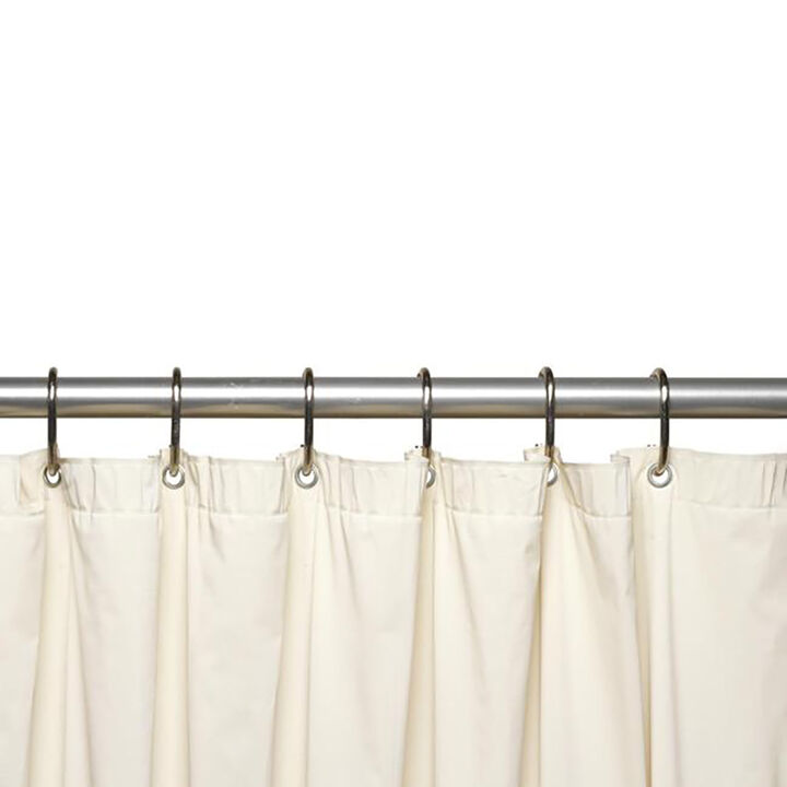 Carnation Home Fashions 3 Gauge Vinyl Shower Curtain Liner with Weighted Magnets and Metal Grommets - Bone 72x72"