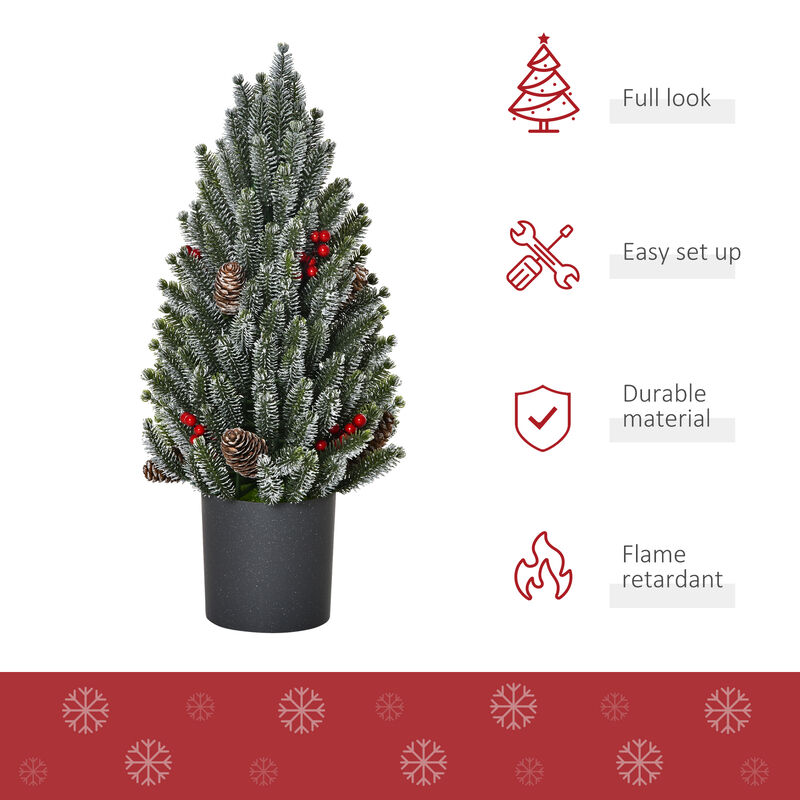 1.5' Miniature Snow Flocked Christmas Tree Tabletop Holiday Indoor Decoration