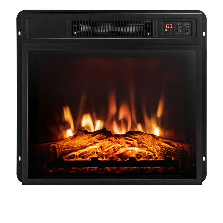 Electric Fireplace Inserted with Adjustable LED Flame