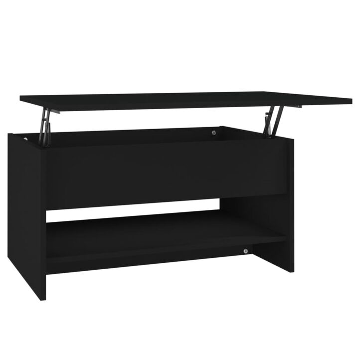 vidaXL Coffee Table Black 31.5"x19.7"x15.7" Engineered Wood
