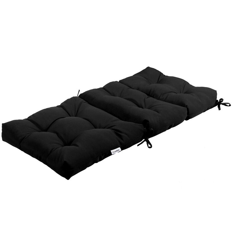 Tufted Patio High Back Chair Cushion with Non-Slip String Ties