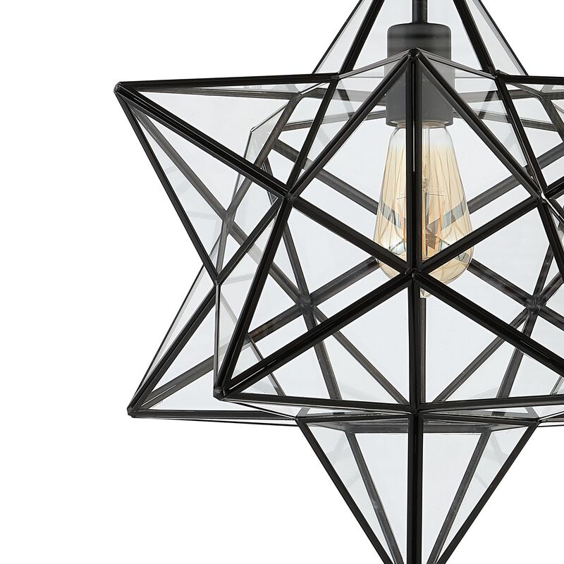 Ava 1-Light Farmhouse Bohemian Iron/Glass LED Semi Flush Mount