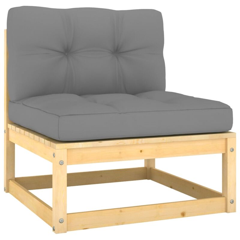 vidaXL 5 Piece Garden Lounge Set with Cushions Solid Pinewood