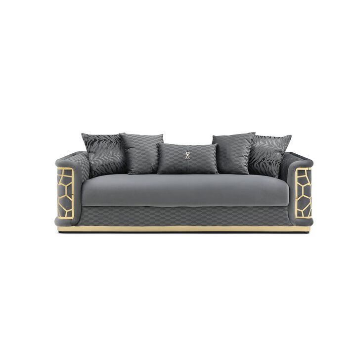 Glory Furniture Talia Sofa in Dark Gray Color