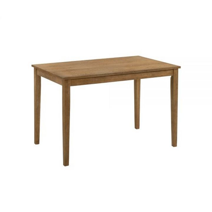 5 Piece Dining Table Set with 4 Chairs, Rubberwood, Weathered Oak - Benzara