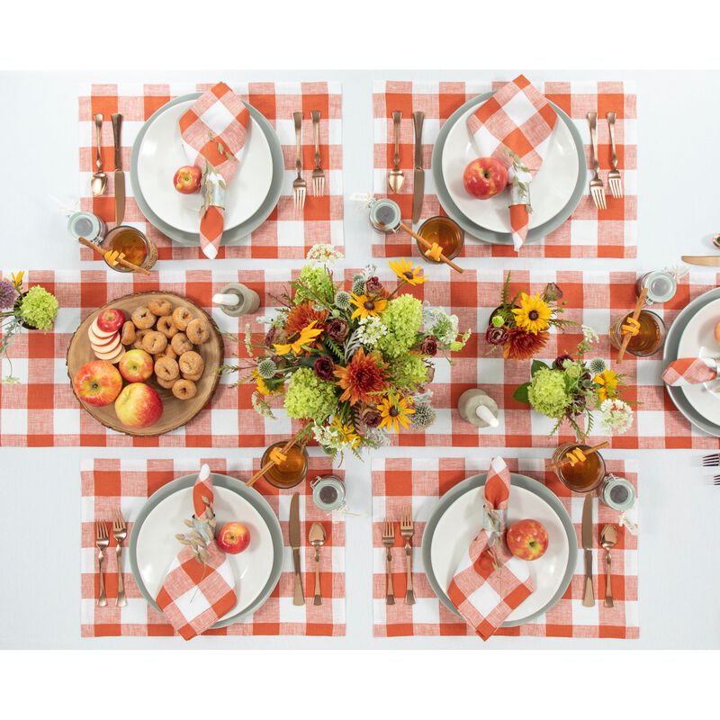 Solino Home 100% Pure Linen Table Runner | Buffalo Check