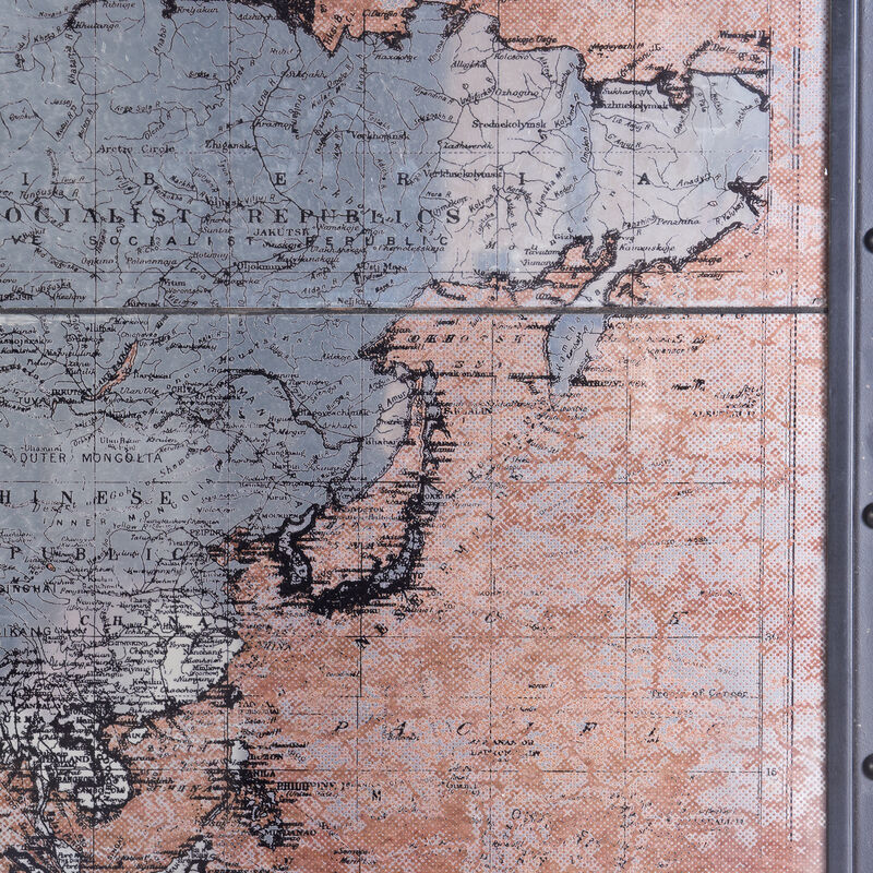 Glass Rustic Atlas Framed Print
