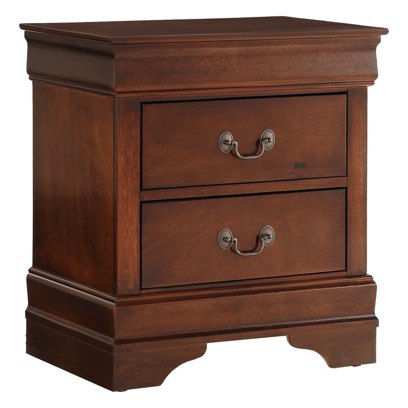 Streamdale Traditional 2-Drawer Nightstand, Cherry Finish