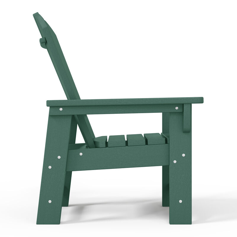 WestinTrends 2-Piece Kids Outdoor HDPE Adirondack Chair With Square Side Table Set