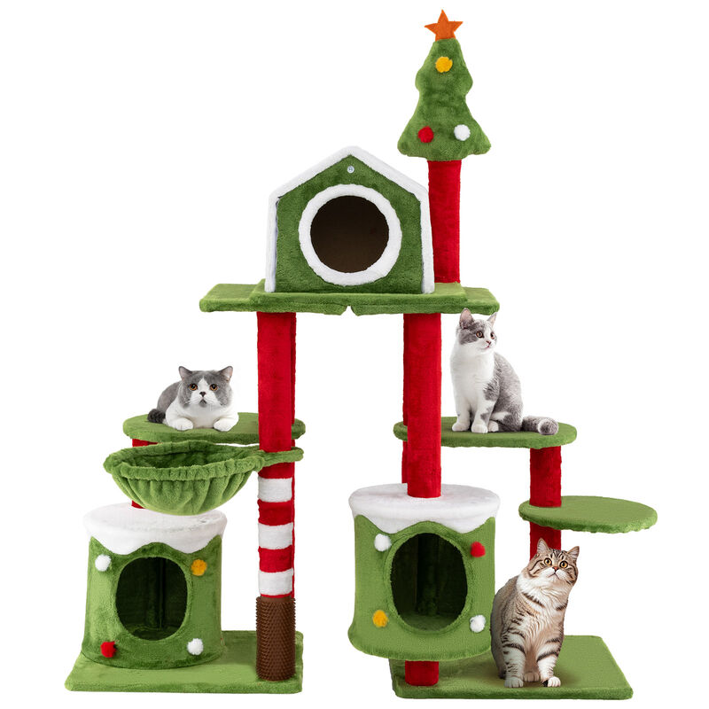 Tall Cat Tree Tower Multi-level Pet Climbing and Jumping Tower Furniture with Condos