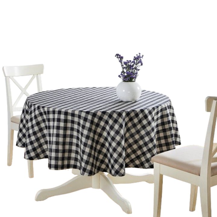 Solino Home 100% Pure Linen Round Tablecloth |Morgan Check