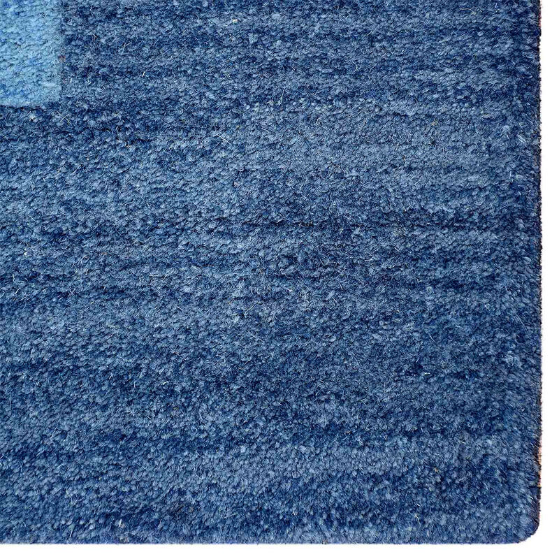 RUGSOTIC CARPETS HAND TUFTED WOOL ECO-FRIENDLY AREA RUGS  - 8'x11', Rectangle Shape, Blue, Contemporary Modern Design, High Pile Thick Handmade Area Rugs for Living Room, Bed Room (K00201)