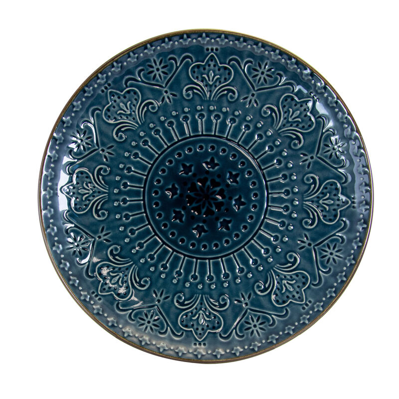 Elama  Deep Sea Mozaic 16 Piece Luxurious Stoneware Dinnerware with Complete Setting for 4