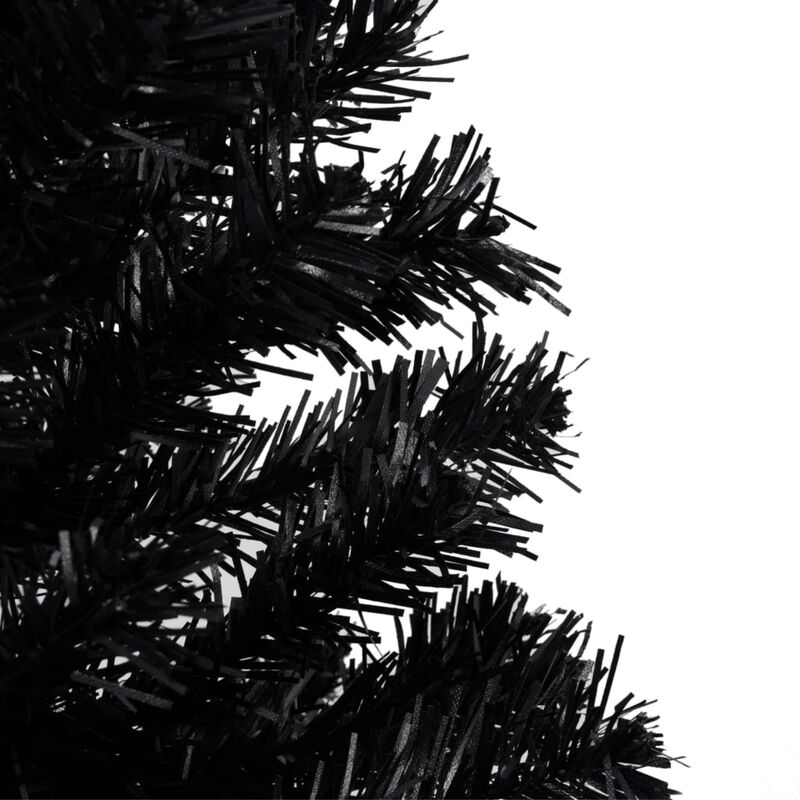 vidaXL Artificial Christmas Tree with Stand Black 59.1" PVC