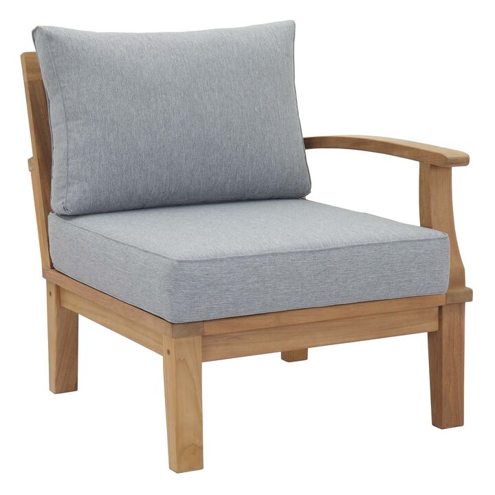 Modway - Marina Outdoor Patio Teak Right-Facing Sofa Natural Navy
